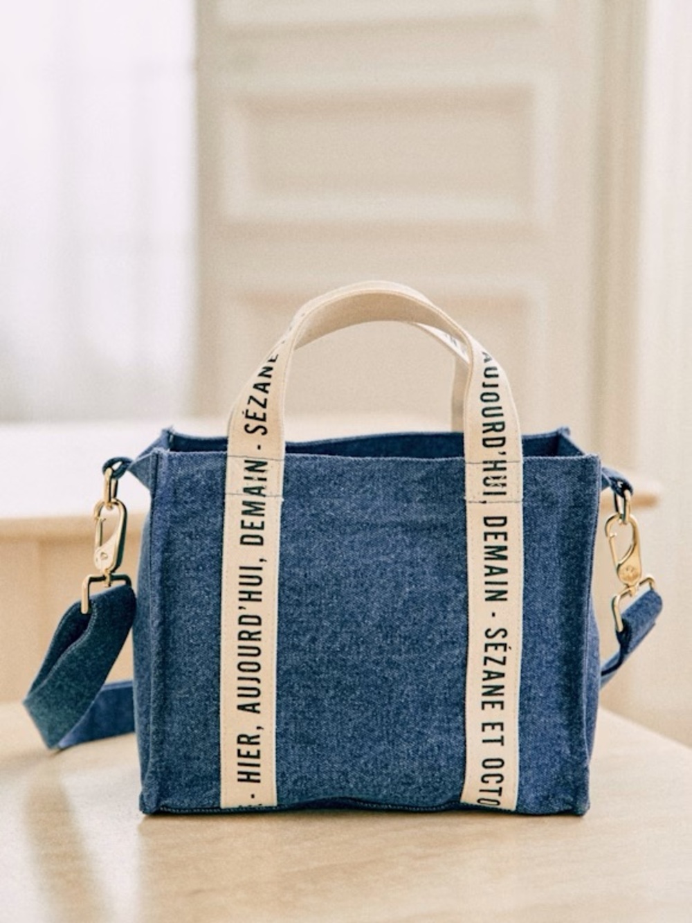 Sézane Mini Shopping Tote Denim